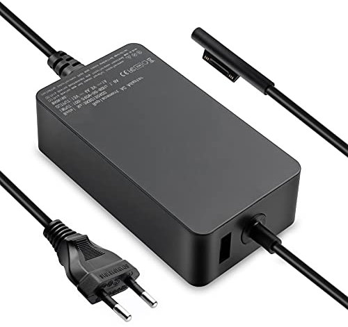 Surface Ladekabel 65W 15V 4A Microsoft Ladegerät Netzteil für Surface Pro 11/X/10/9/8/7/6/5/4/3, Surface Laptop 5/4/3/2/1, Surface Go 4/3/2, Surface Book 3/2/1, Windows Surface Netzteil Adapter