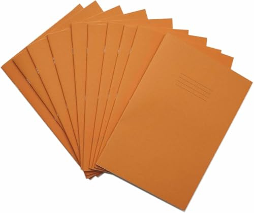 Rhino A4 Exercise Books, 64-Page / 15mm Lined Paper Notebook, 50-Pack, Office & School Stationery Supplies, Orange