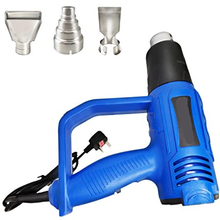 2000W Heat Gun,2 Speed Hot Air Gun Kit with 3 Nozzles,300/600°C, for DIY, Shrinking PVC, Stripping Paint and Home Improvement