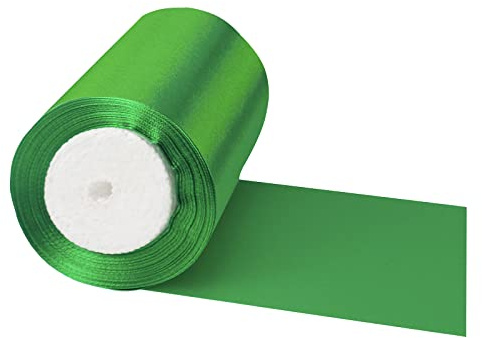 10cm Geschenkband Grün Band Breit, 23 m Große Stoffband Schleife Breites Satinband Schleifenband Glitzer Geschenkschleife XXL für Verpacken von Geschenken Weihnachten Hochzeit Dekorieren Auto