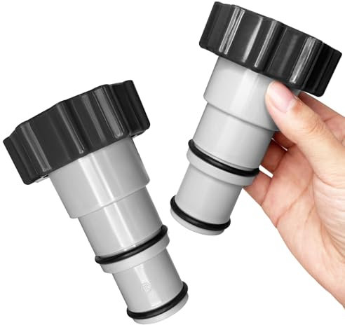 Lot de 2 adaptateurs de tuyau de piscine avec filetage intérieur à visser, pour tuyau de piscine de 32 et 38 mm de diamètre