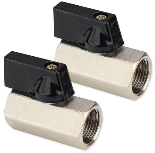 Mini Rubinetto con Valvola a Sfera, Valvole a Sfera 2 x 3/8 di pollice, Filettatura interna Della mini Valvola a Sfera, Mini Valvole a Sfera a Globo, Ottone Cromato, per Connessioni idriche
