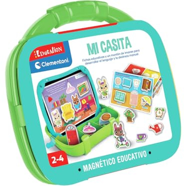 Clementoni - Maletín Magnético Mi Casa - Juego Educativo con Enfoque Montessori para Niños - Aprende Habitaciones, Objetos y Muebles - Incluye Folleto Educativo - A Partir de 2 Años - 55570
