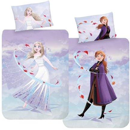 MTOnlinehandel sängkläder 100 x 135, små barnsängkläder Anna & ELSA flickor och pojkar babysängkläder, 100 % bomull, 1 x örngott 40 x 60 påslakan 100 x 135 (isdrottning)