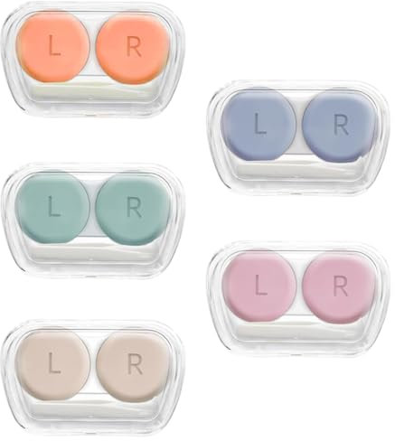 VONJUMA 5 Pcs Porta Lenti A Contatto Contenitori Per Lenti A Contatto Contenitore Per Lenti A Contatto Scatola Con Kit Di Lenti A Contatto Da Viaggio Porta Lenti A Contatto Da Viaggio