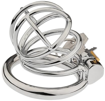 BDSMAGE Gabbia per pene in acciaio inossidabile, gabbia di castità maschile, gabbia di castità in metallo, cintura di castità, gabbia per pene, gabbia per pene (Φ45mm)