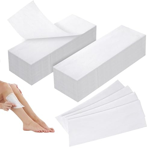 Bandas de Cera no Tejidas, 100 Piezas Depilación Tiras, Bandas de Papel para Depilación para todo tipo en piernas, pecho, espalda, íntimas, cara