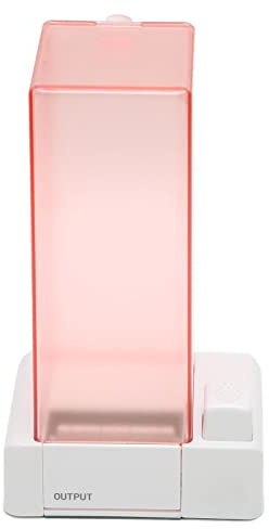 OPSDKVKS Porta dischetti di cotone automatico, dispenser di dischetti di cotone rosa trasparente, scatola portaoggetti in materiale PC con fondo antiscivolo, organizer di dischetti di