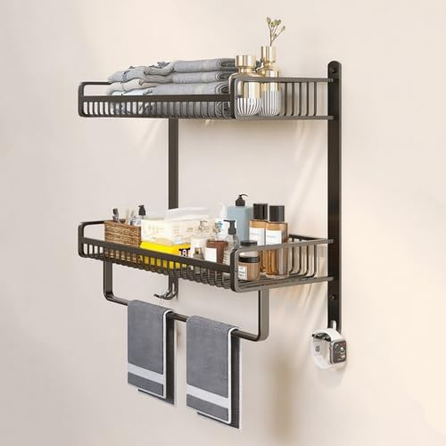 Mensola per doccia a doppio strato, elegante cestino portaoggetti per casa, soggiorno, cucina, camera da letto, bagno, soluzione perfetta per scaffali a nicchia