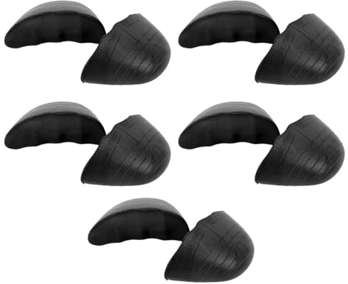 Almeigrity 5 pares de inserciones de punta redonda de espuma de PU engrosada reductor de tamaño de zapato antideslizante relleno de cojín para tacones altos zapatillas botas (Negra)