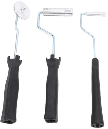 Cocoarm Rodillo de Fibra de Vidrio, Juego de 3 Rodillos para Laminar Resina con Burbujas, con Rodillo de Acero Aleado y de ABS, para Proyectos de Moldes Compuestos de Fibra de Vidrio y