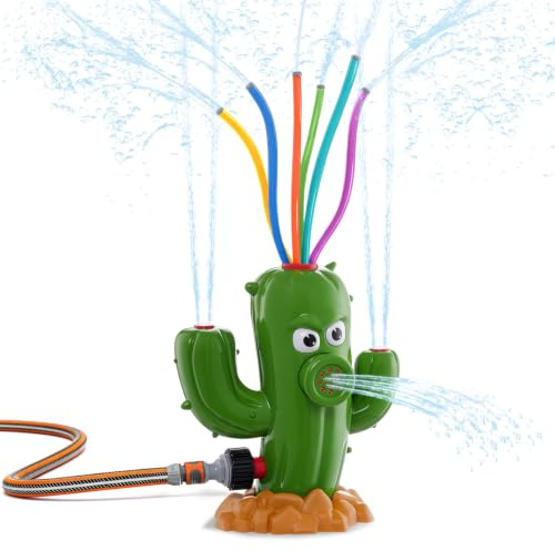 Jeu d'Eau Extérieur Enfant – Arroseur à Jet d'Eau Enfant, Adorable Cactus qui Pulvérise de l'Eau – Installation Facile, Jeu Estival Amusant pour l'Extérieur