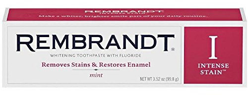 REMBRANDT Intense Stain Whitening Toothpaste With Fluoride, Removes Tough Stains, Rehardens And Strengthens Enamel, 3.5 Ounce - (Pack of 2)