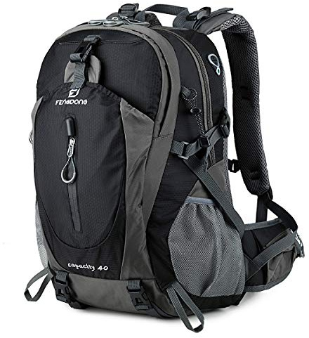 FENGDONG 40L Waterproof Lightweight Outdoor Daypack Hiking,Camping,Travel Backpack for Men Women Black