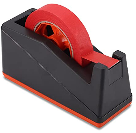Lichamp Desktop Tape Dispenser Holder with Large 3 Inch Core for Masking, Heat Transfer, Painters, Freezer and Kitchen Tape, 0128BK