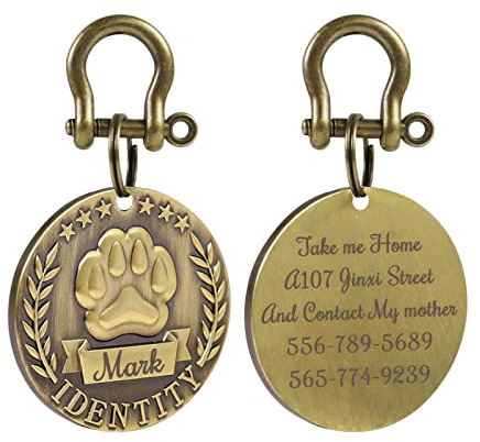 Uiopa Medaglietta Cane Personalizzata, Targhetta Cane con Incisione, Medagliette per Cani Personalizzate con Design 3D Unico per Collare