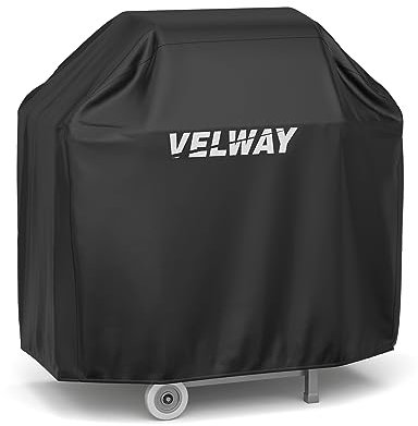 Velway Housse de Barbecue imperméable – Tissu Oxford 210D Robuste pour Barbecue extérieur, Protection UV, Anti-poussière et Coupe-Vent, résistant aux intempéries et Durable avec Sac de Rangement Noir