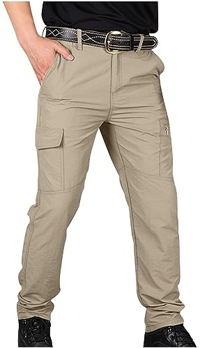 Generic 2024 Fashion Clearance Men's Hiking Tactical Pants Lightweight Outdoor Cargo Pants Military Combat Trousers Quick Dry Sports Athletic Pants A-Khaki, XX-Large