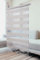 PlisseeOnline Doppelrollo Klemmfix ohne Bohren Grau mit Perlen Duo Rollo für Fenster und Türen Plissee Rollo Gardine 50 x 150 cm Blickdicht Klemmrollo mit Perlen Seitenzugrollo