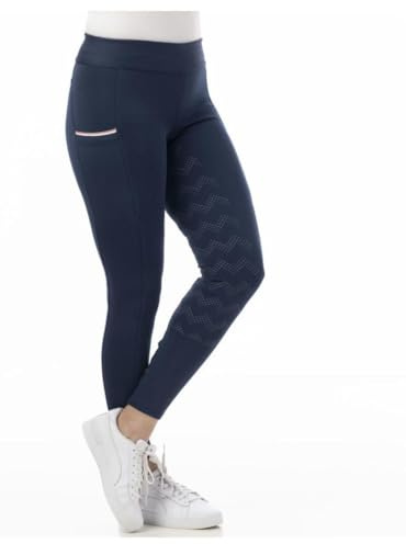 RIDING WORLD - Leggings da equitazione da donna e ragazza Agadir | Leggings per equitazione | Pantaloni da equitazione con inserti in silicone e vita larga | Pantaloni da equitazione con 2 tasche per