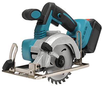 TONFEION Mini Circular Saw Electric Saw 220V Adjustable Cordless Brushless Circular Saw with Lithium Battery and Charger, Wood Cutting 125mm Blade Diameter, for Wood, Plastic, Soft Metal