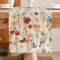 Tischläufer Frühling Sommer Wild Rot Blumen Botanical Modern Tischdekoration Grünes Blatt Table Runner Saisonnal Küche Esstisch Dekoration ür Draußen Urlaub Party Wohnzimmer Dekor 40 x 140 cm