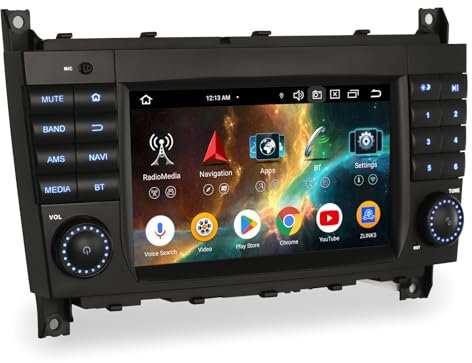 Erisin 8 Núcleos 4GB+64GB Android 14 Dab+ Radio Coche Estéreo para Mercedes Benz C/CLC/G Clase W203 W463 GPS Navegador Soporte Inalámbrico CarPlay Android Auto WiFi 4G USB SD Bluetooth 5.0 DSP Camera