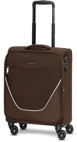 Stratic Kabinen-Koffer für Damen und Herren | Kleiner Cabin-Trolley 40 x 21 x 55 cm aus hochwertigem, flexiblem Polyester Material | Erweiterbar & Teleskopgriff| taska Serie