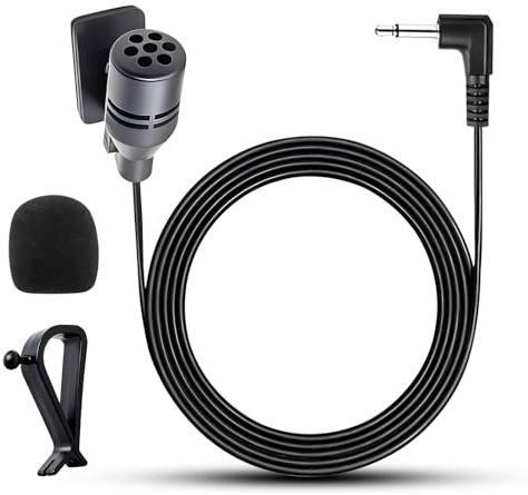 NiceBest Microphone de 3,5 mm Micro Externe Mic, Microphone Stéréo de Voiture, pour Unité Principale de Véhicule Voiture Bluetooth Activé Radio Stéréo GPS DVD