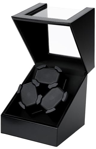 Mcbazel Watch Winder,Caja para Reloj Automático Individual de Lujo con Motor Silencioso, 2 Modos de Rotación, Caja de Cuero para Relojes Mecánicos, Expositor de Colección, Regalo Ideal.