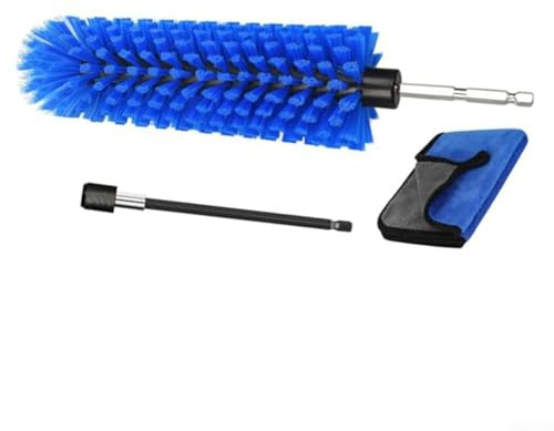 Spazzola per cerchioni dell'auto per trapano senza fili, set di spazzole per la pulizia dei cerchi in lega da 25 cm, con panno in microfibra ed estensione, setole in nylon antigraffio, design a ruota