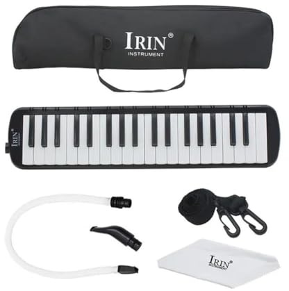 BildeeMait Melodica colorata a 37 tasti con borsa per il trasporto, 2 bocchini corti lunghi per principianti e studenti