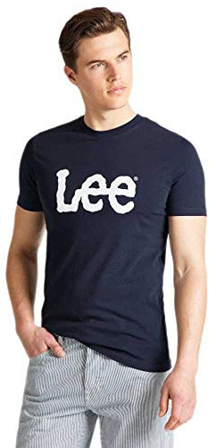 Lee Hombre Wobbly Logo Tee Camiseta, Azul (Navy Drop Ee), XXL
