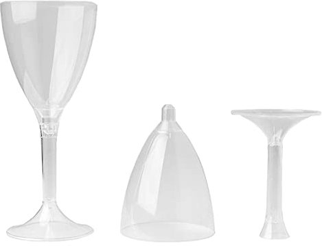 VIRSUS Lot de 20 verres réutilisables transparents capacité 180 cc pour eau et vin Sommelier + 20 tiges pour fêtes et apéritifs