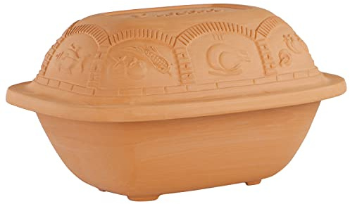 Eurita Clay Roaster, 3 Quart, Non-Stick Earthenware, Toxin-Free, Healthy Clay Pot Cooking, Versatile Cooking Dutch Oven, Digital Recipe and Instructions Included