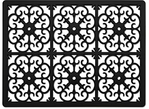 GASARÉ, Extra Large, Thick, Silicone Trivet for Hot Dishes, Pots, and Pans, Heat Resistant Mat for Countertop, Hot Pad for Kitchen, Easy to Clean, 16 x 12 x 3/8 Inches, Black