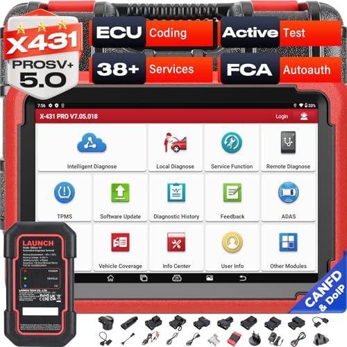 LAUNCH X431 PROS V+ 5.0, 2024 Brandneu OBD2 diagnosegerät, OE Level Vollsystem Diagnosegerät KFZ, mit 37+ Sonderfunktionen, Bi-Directional Control, IMMO Service, Schlüsselprogrammierung, ECU-Codierung