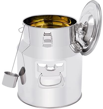 Pot à lait de 14 l en acier inoxydable avec couvercle, récipient de transport thermique, pot à lait de la ferme, pour le transport ou le stockage