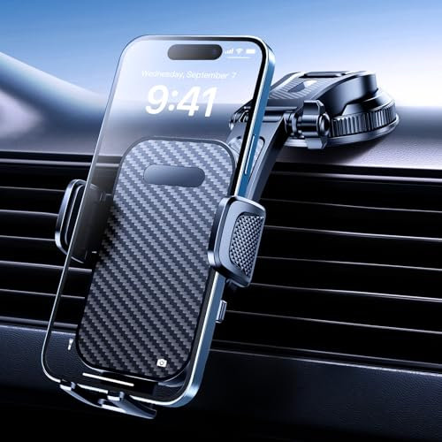 Tsryrlr Handyhalterung Auto 2024 Neuste Version Handyhalter Auto Saugnapf, Armaturenbrett & Scheibe KFZ Handy Halterung, Universal Pkw Autotelefonhalte für iPhone, Galaxy und andere Smartphone