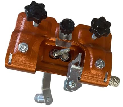 NMLLTB Afilador de Hojas de Sierra con manivela, Herramienta portátil versátil for leñadores de 4,1x2,3x2,7 Pulgadas con 5 Cabezales de, manivela extraíble