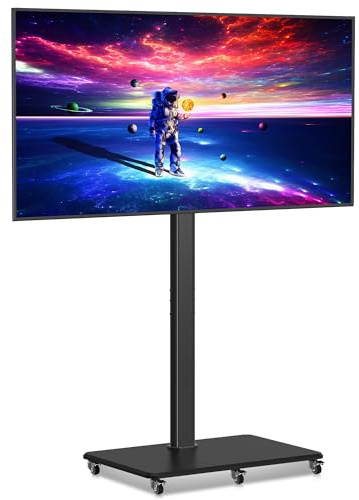 XINLEI Supporto TV da Pavimento Mobile su Ruote, Altezza Regolabile 42-70 Pollici, Portata Max 40kg, VESA Max 600x400mm