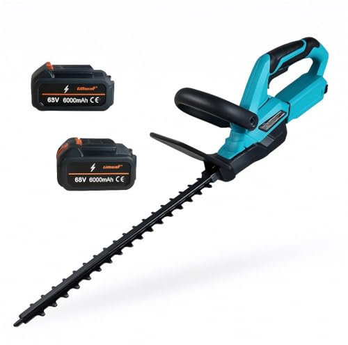 Tagliasiepe a Batteria con 2 Batterie Lunghezza di Taglio 510 mm, Leggero, Potente, Senza Fili - Ideale per Giardini e Siepi