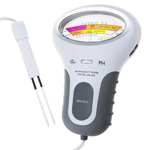 Dual-Function Water Tester: pH & Chlorine (CL2) Meter for Pools, Spas, Hydroponics & Drinking Water, Pools, Spas, Drinking Water Analysis Monitor PH Chlorine Tester Kit