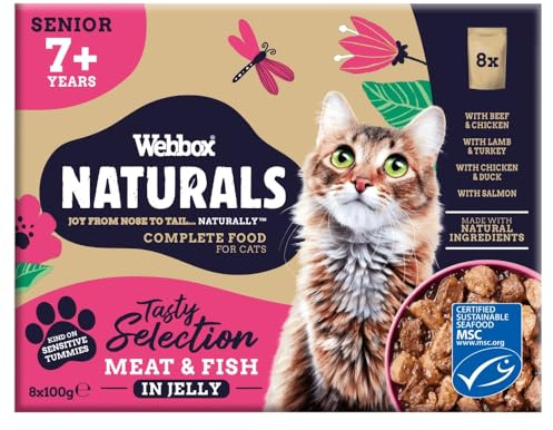 Webbox Naturals Cat Senior 7+ Mixed In Jelly Selection 8 x 100g