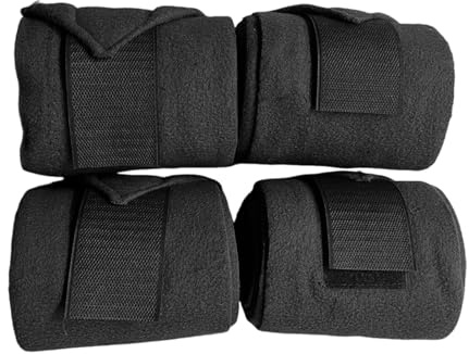 Fyrdyn Vendajas Protectoras para Patas De Caballo, Juego de 4 Protectores de Vendaje para Caballos, Protector Elástico 249 cm Accesorios Ecuestres para Equitación
