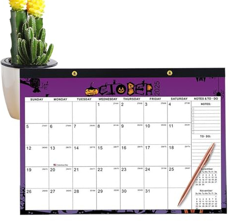 Calendario Mensual 2025-2026 de Pared,Planificador De Pared 2025-2026 Con Fechas Julianas | Bloques Grandes Anti-manchas De Tinta Para Organizar Tareas Y Citas