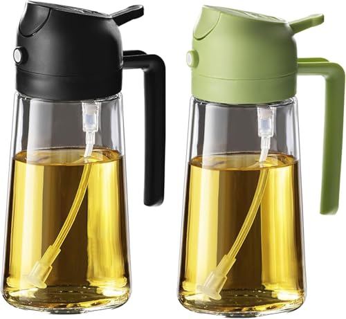 2-in-1 Oil Spray Bottle, Olive Oil Dispenser for Misting and Pouring