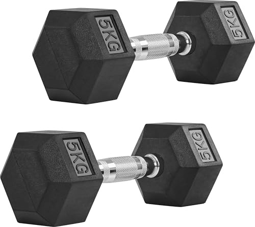 Yaheetech Hex Dumbbells Set with Work Guide 2x5kg