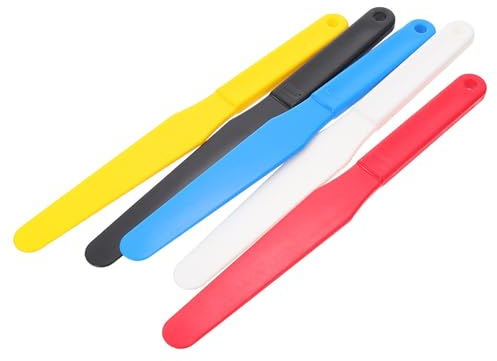 HOODANCOS Set 5 Spatole Raschietto per Pittura a Olio in Plastica, Strumenti per Miscelare Colori e Raschietti da Disegno Portatili, Forniture Artistiche per Pittori e Colore Colore Casuale