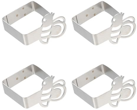 Alipis Pinzas para Fijar Manteles de Acero Inoxidable Diseño de Abeja, Juego de 4 Piezas, Diseño Grueso y Acabado Pulido para Mesas de Picnic y Exterior